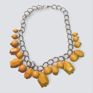 Beaded Silvertone Necklace